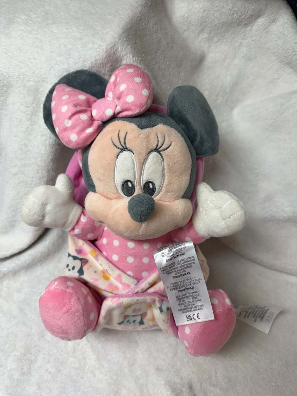 Disney Parks Minnie Mouse Babies Plush with Figaro Blanket